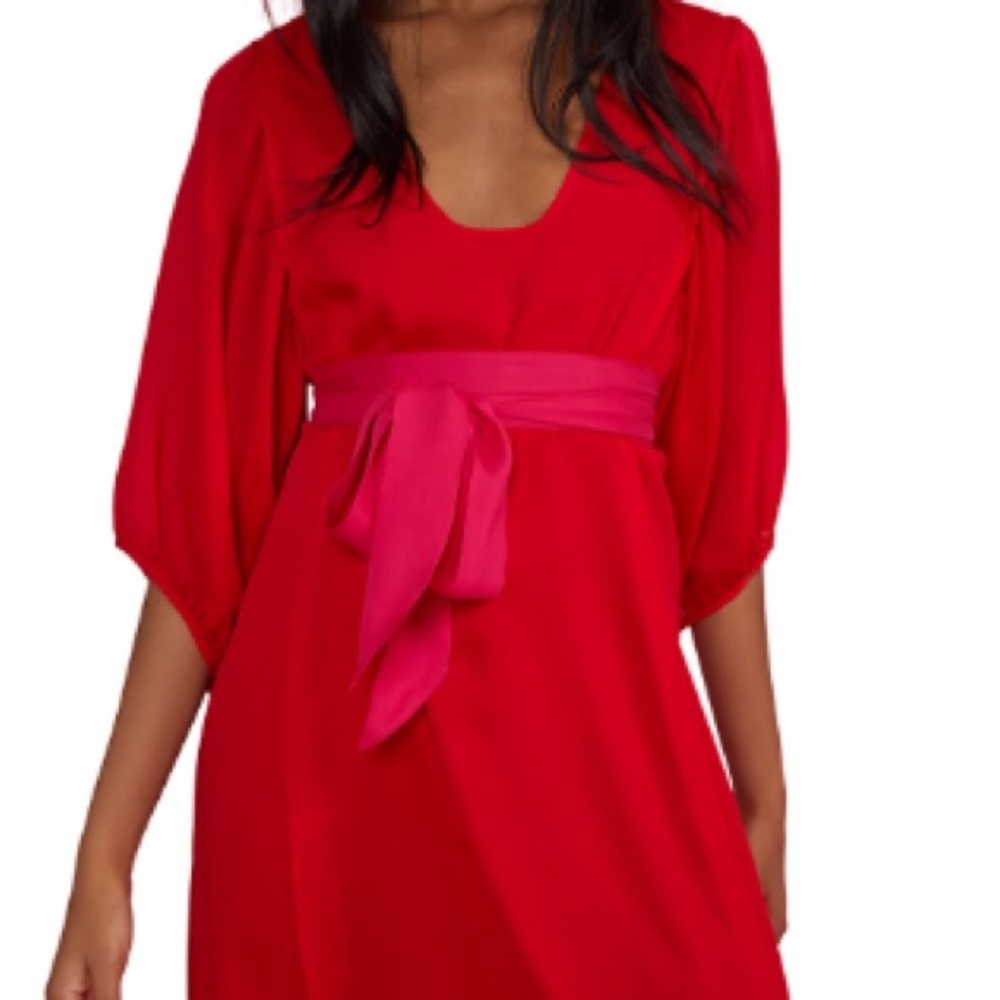 Cynthia Rowley Tinley Sash-Tie 3/4-Sleeve Dress, size 4